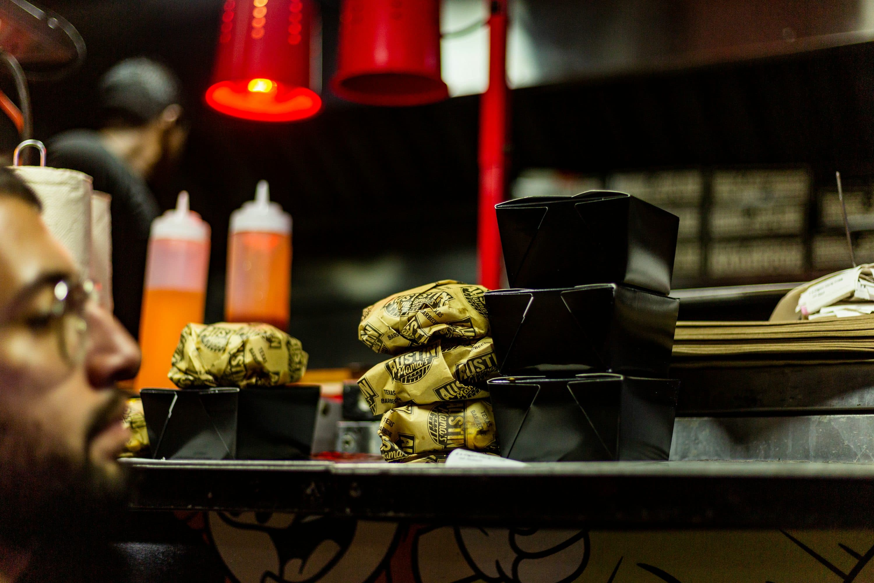 Prepared food packed in takeaway containers